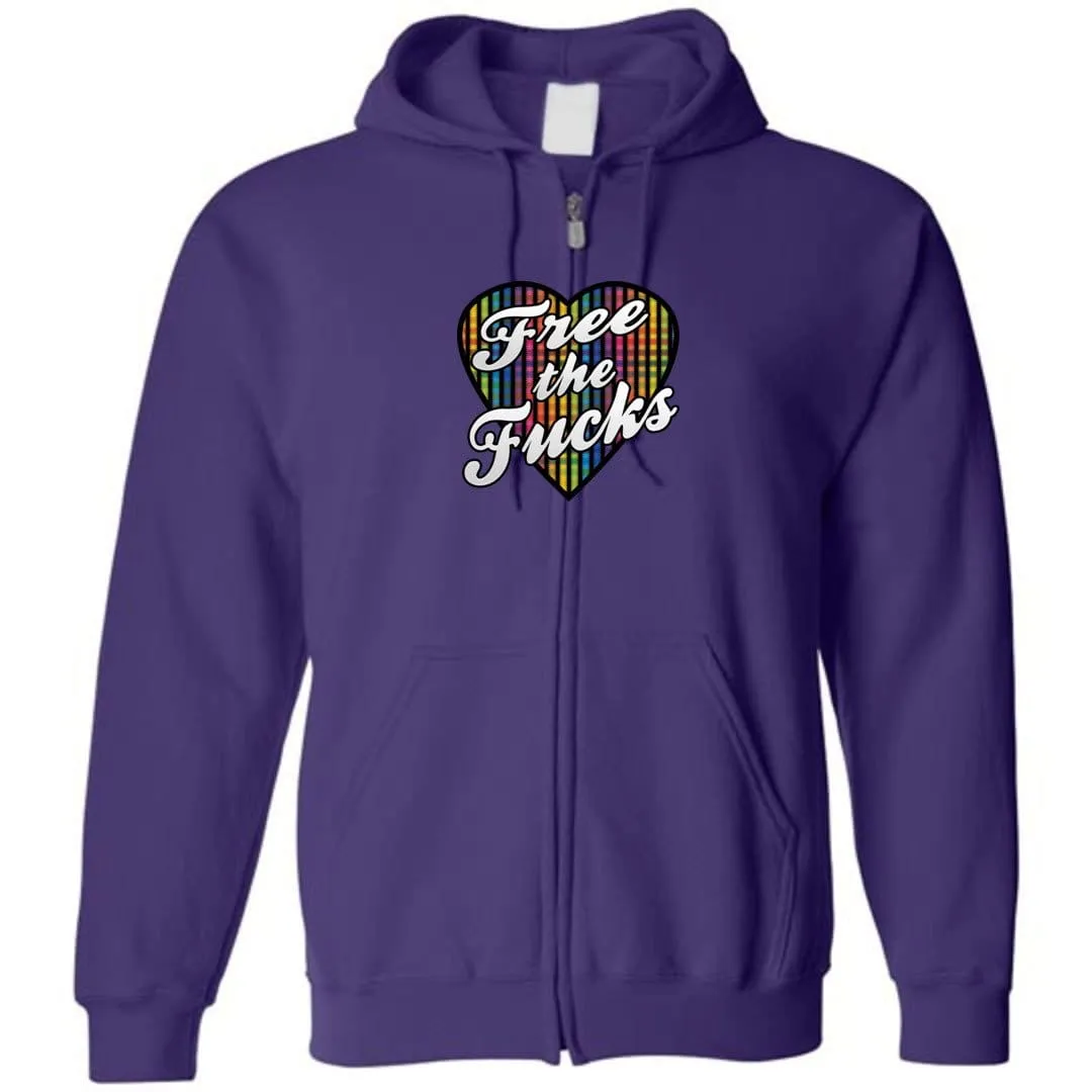 Chatty Fam Free The Fucks "with love" TS Unisex Zip Hoodie