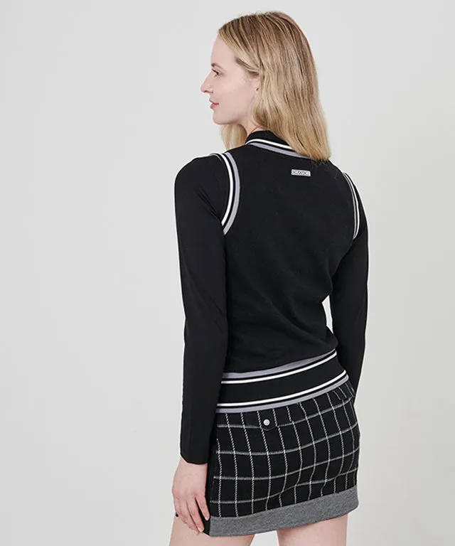 CHUCUCHU Pole Check Skirt - Gray