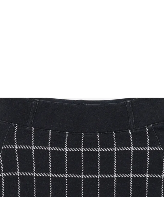 CHUCUCHU Pole Check Skirt - Gray