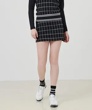 CHUCUCHU Pole Check Skirt - Gray