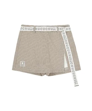 CHUCUCHU Stripe Culottes Pants - Beige