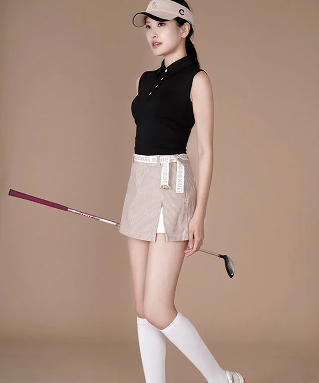 CHUCUCHU Stripe Culottes Pants - Beige