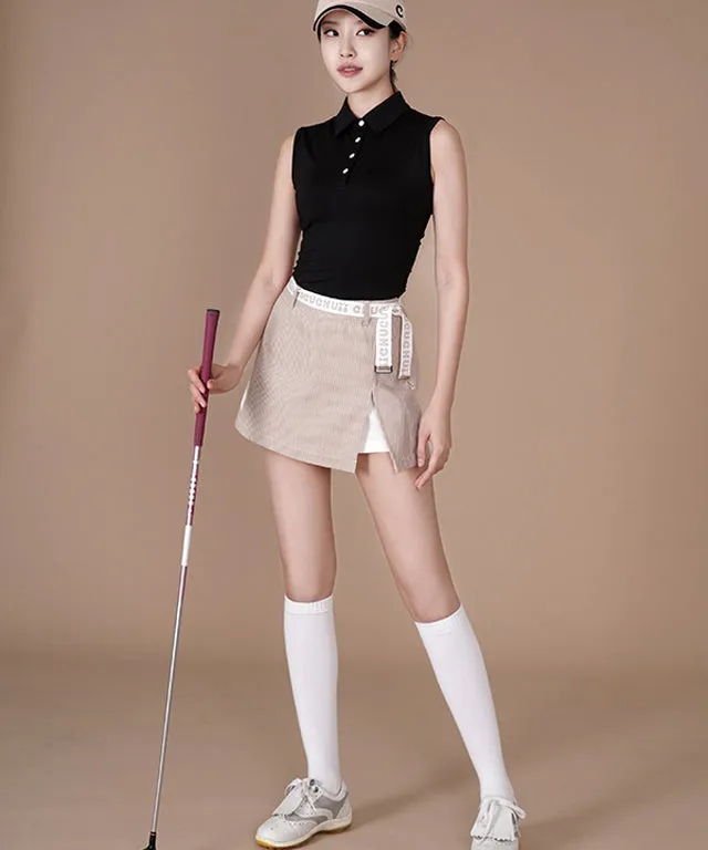 CHUCUCHU Stripe Culottes Pants - Beige