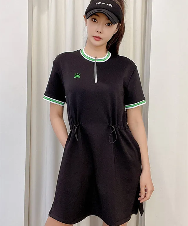 CHUCUCHU Women's Jersey String Dress - Black
