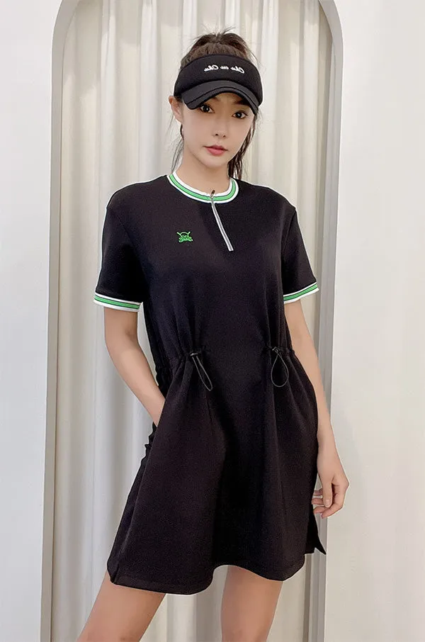 CHUCUCHU Women's Jersey String Dress - Black