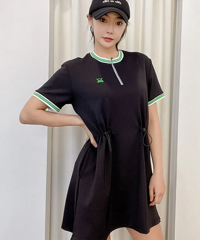 CHUCUCHU Women's Jersey String Dress - Black