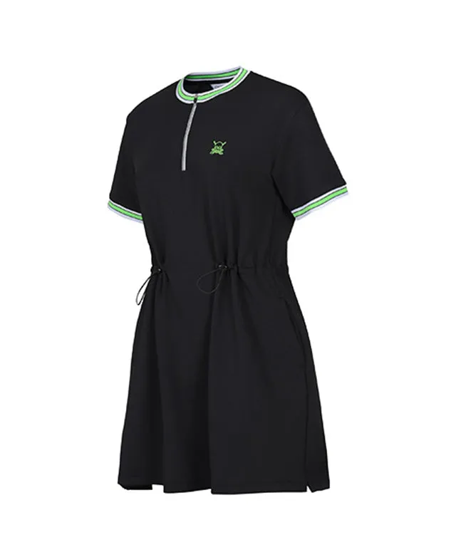 CHUCUCHU Women's Jersey String Dress - Black