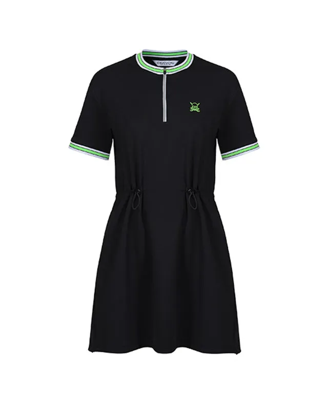 CHUCUCHU Women's Jersey String Dress - Black