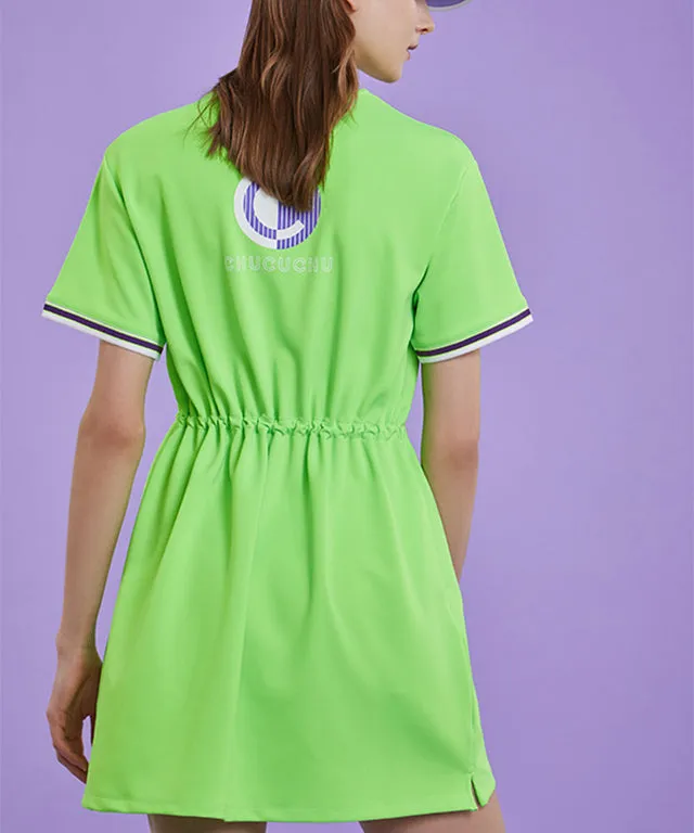CHUCUCHU Women's Jersey String Dress - Green