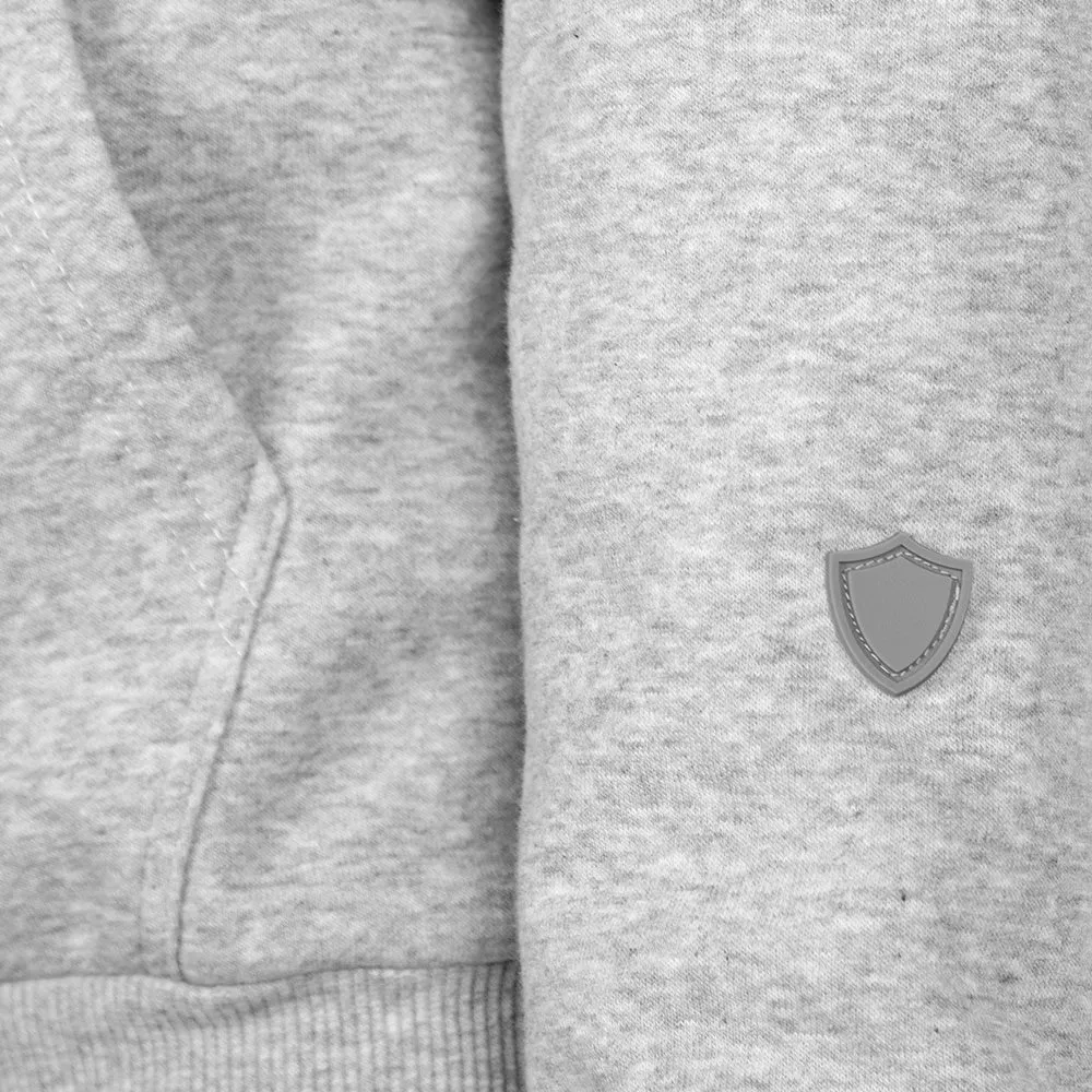 Classic Lined Hoodie | Blackout American Flag | Light Heather Grey