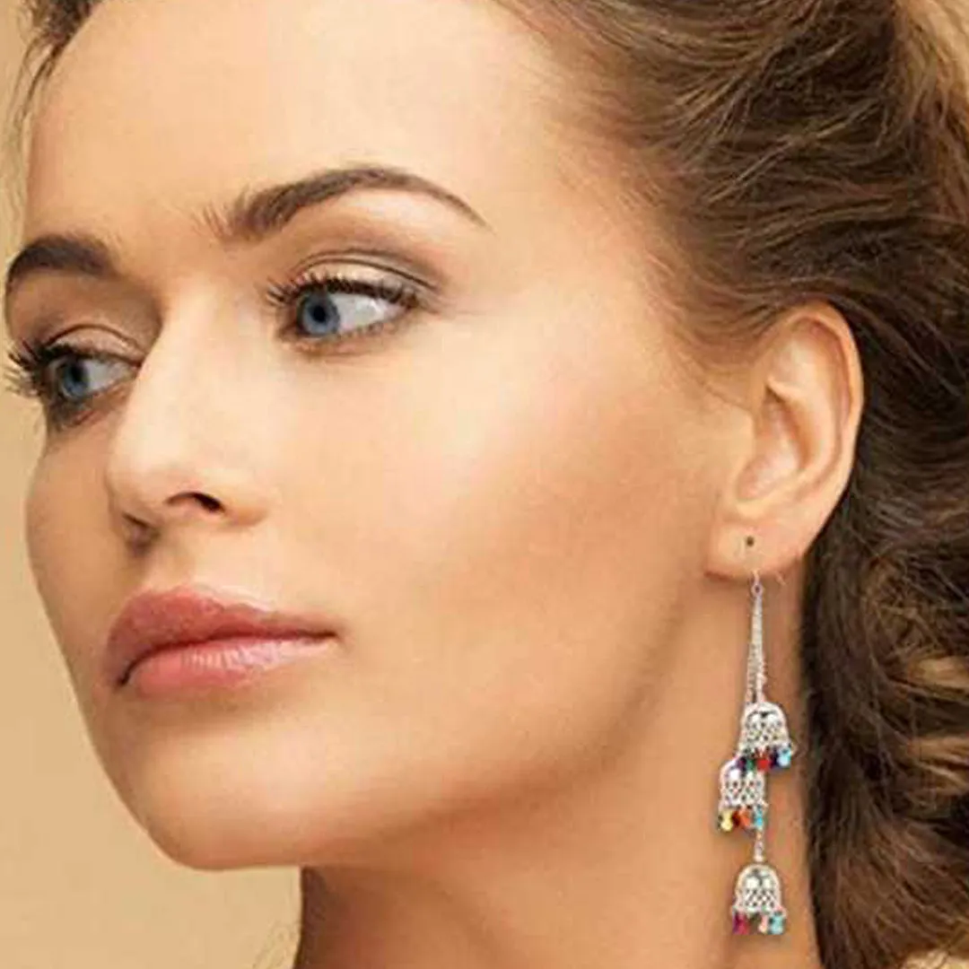 Combo Pack Of 3 Triple Jhumki In Oxidized Jhumki