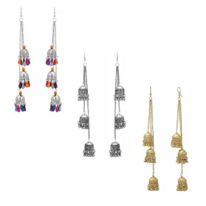 Combo Pack Of 3 Triple Jhumki In Oxidized Jhumki