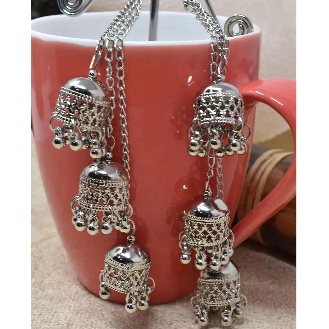 Combo Pack Of 3 Triple Jhumki In Oxidized Jhumki