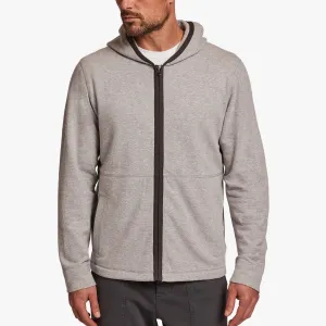 Cotton Fleece Zip Up Hoodie - Heather Grey