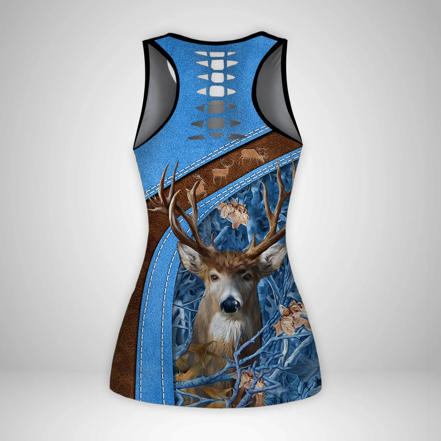 Country Girl Tank Top Pink Hunting Pattern 3D Back Hollow Tank Top 04
