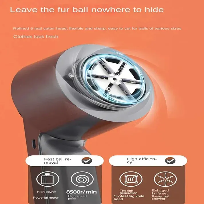 Crony Fabric Shaver, Lint Remover Rechargeable, Electric Portable Sweater Defuzzer with 3 Speeds, 6 Leaf Blades, Digital LED Display to Remove Pilling for Clothes, Furniture, Sweater, Couch, Blanket