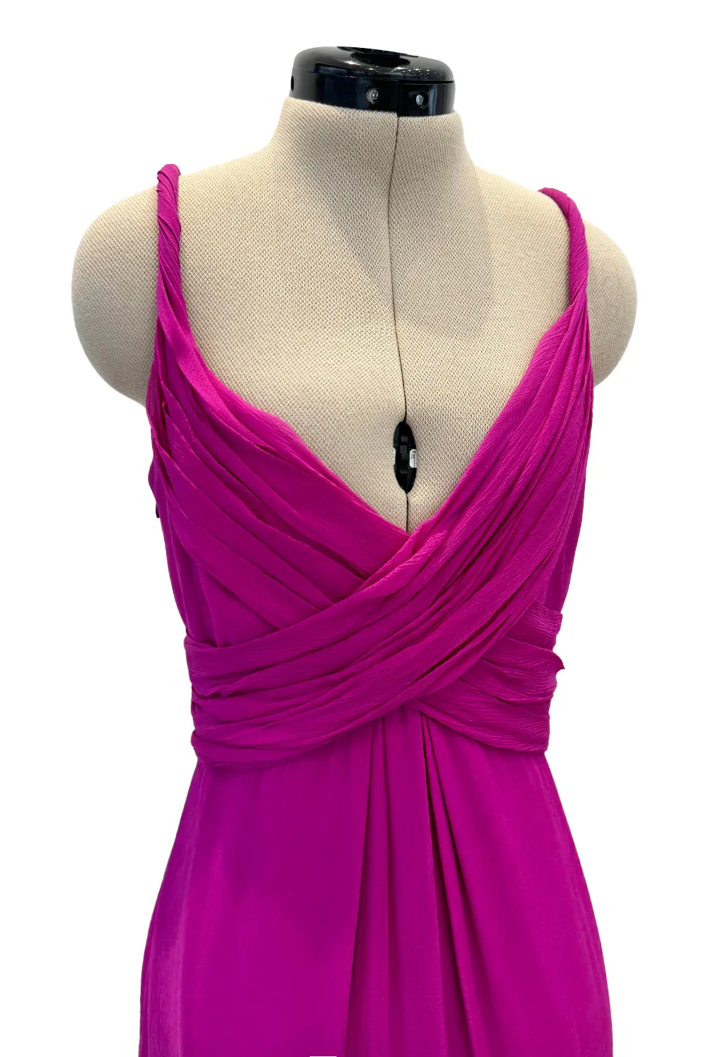 Cruise 2010 Christian Dior by John Galliano Pink Silk Chiffon Crossed Over Bodice Dress