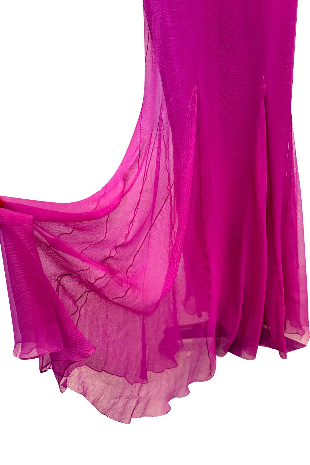 Cruise 2010 Christian Dior by John Galliano Pink Silk Chiffon Crossed Over Bodice Dress
