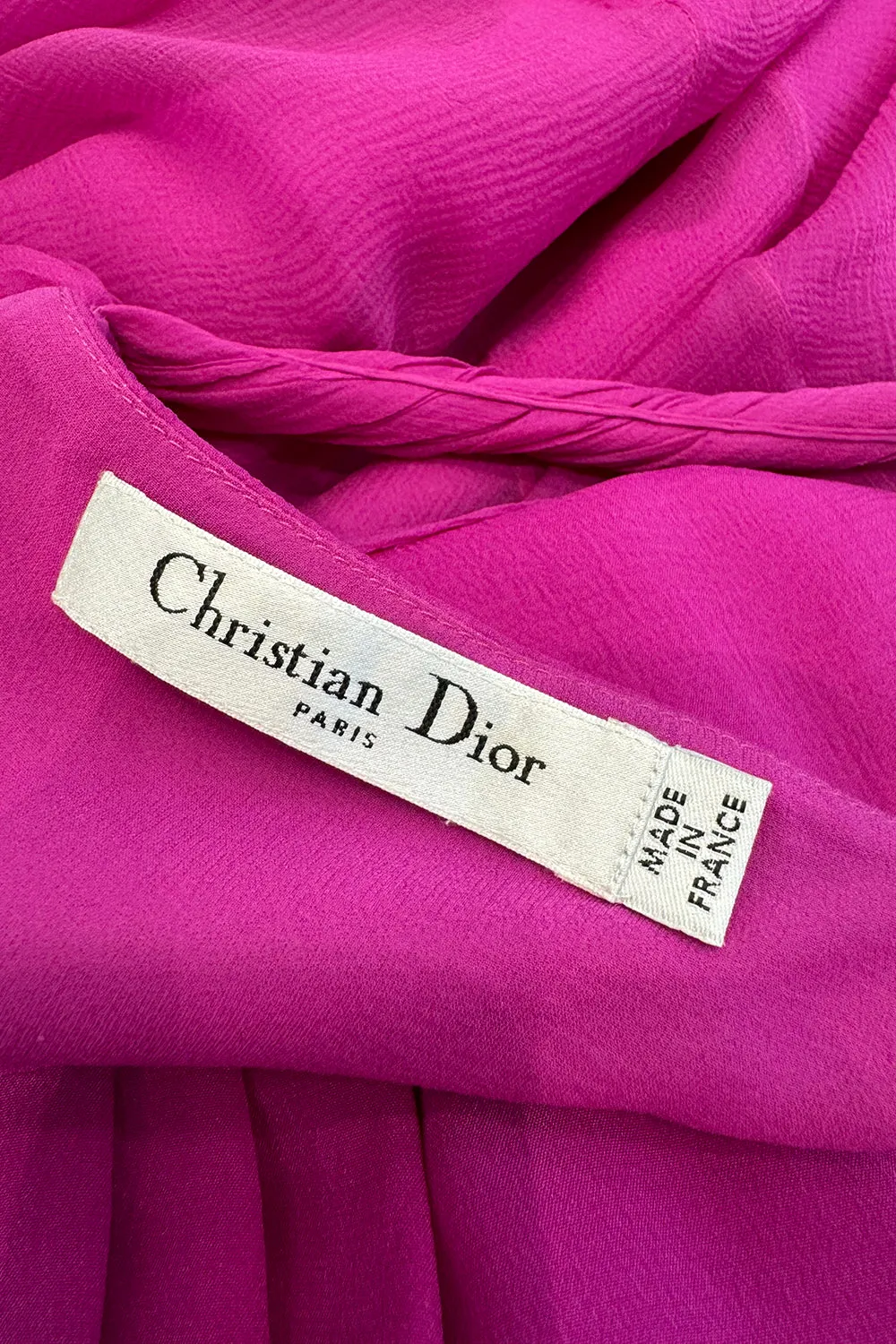 Cruise 2010 Christian Dior by John Galliano Pink Silk Chiffon Crossed Over Bodice Dress