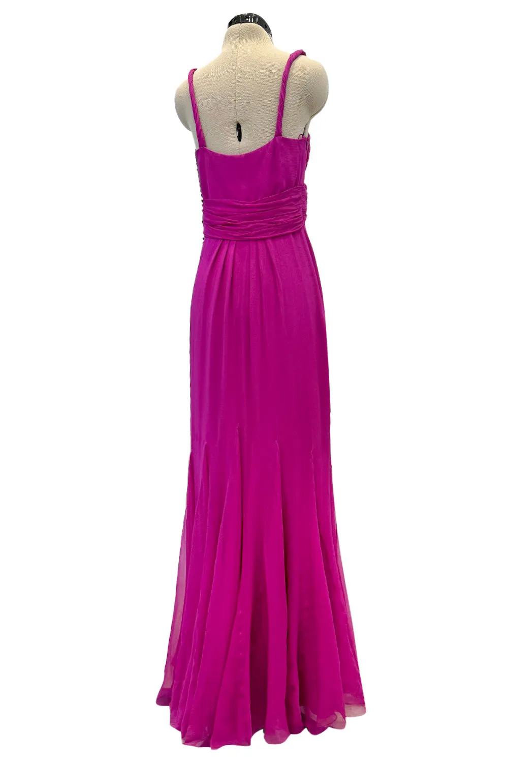 Cruise 2010 Christian Dior by John Galliano Pink Silk Chiffon Crossed Over Bodice Dress