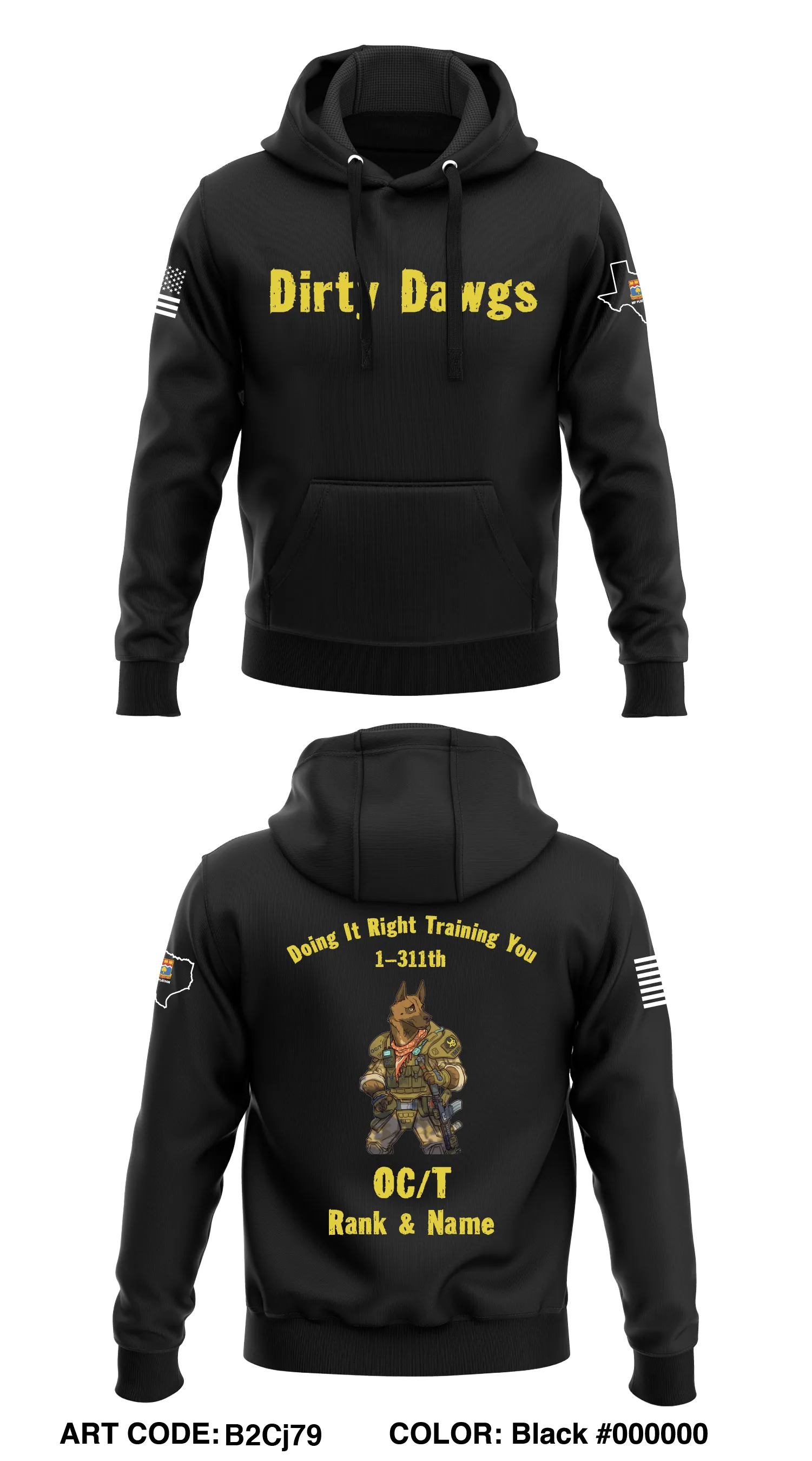 CUSTOM - 1-311th MP Platoon  Core Men's Hooded Performance Sweatshirt - B2Cj79