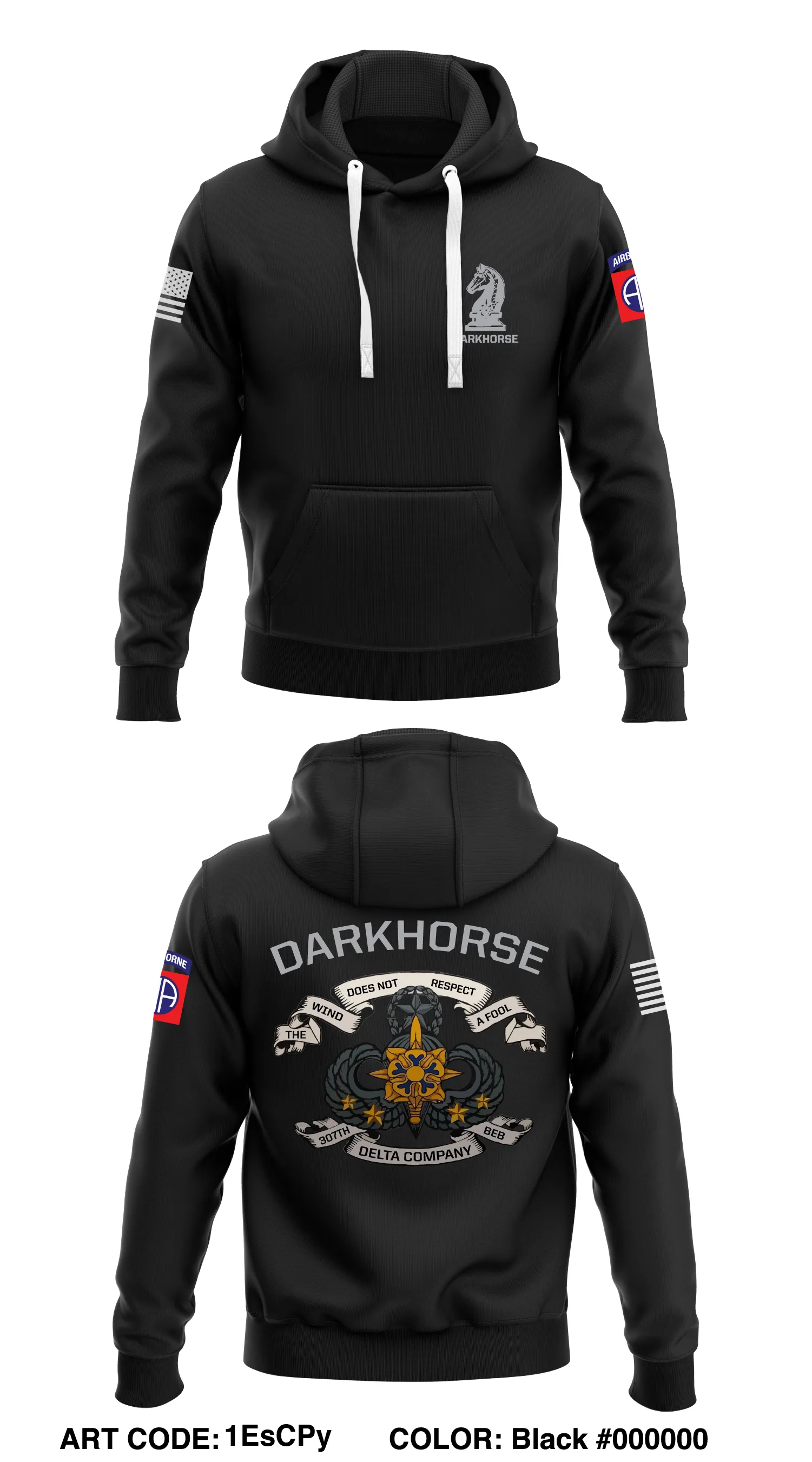 D co, 37th AEB, 3BCT, 82nd ABN DIV Store 1  Core Men's Hooded Performance Sweatshirt - 1EsCPy