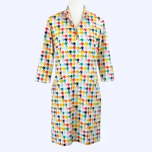 Doral Dress in Classic Herringbone Multi