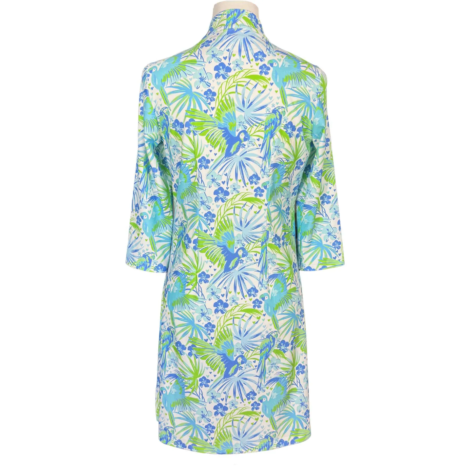 Doral Dress in Parrotheads At Play Blue and White