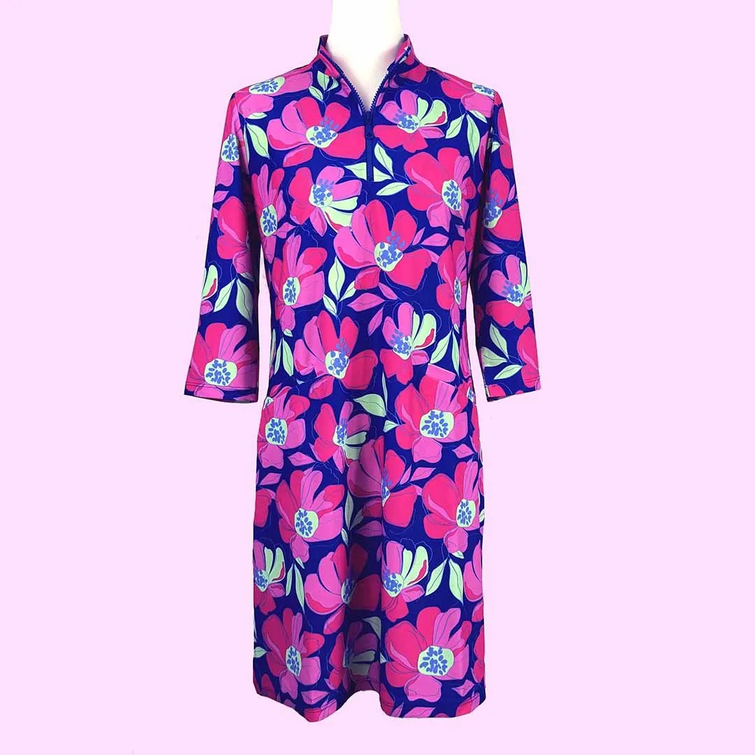 Doral Dress in Sugar Magnolia Cobalt
