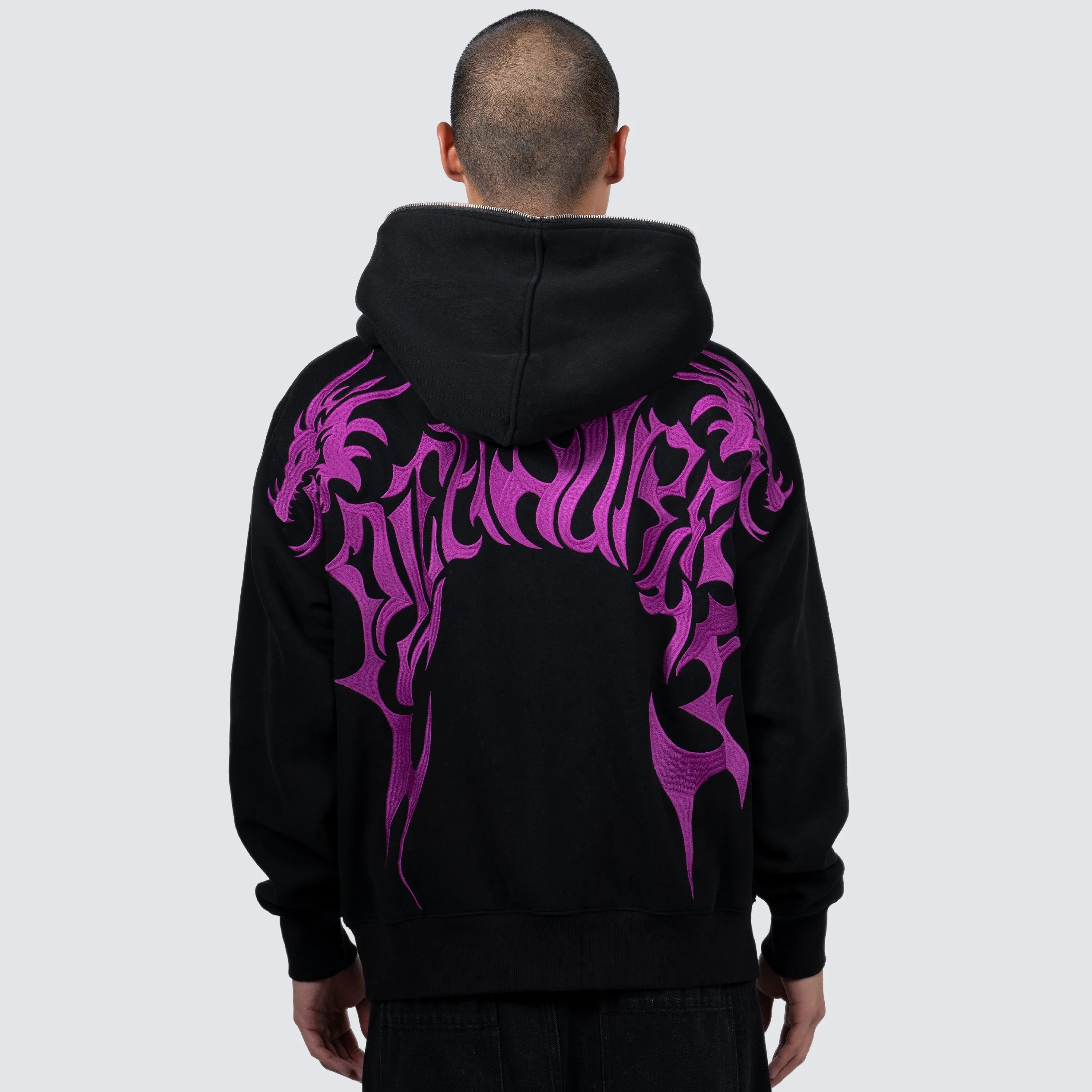 DRAGON ZIP HOODIE (BLACK)