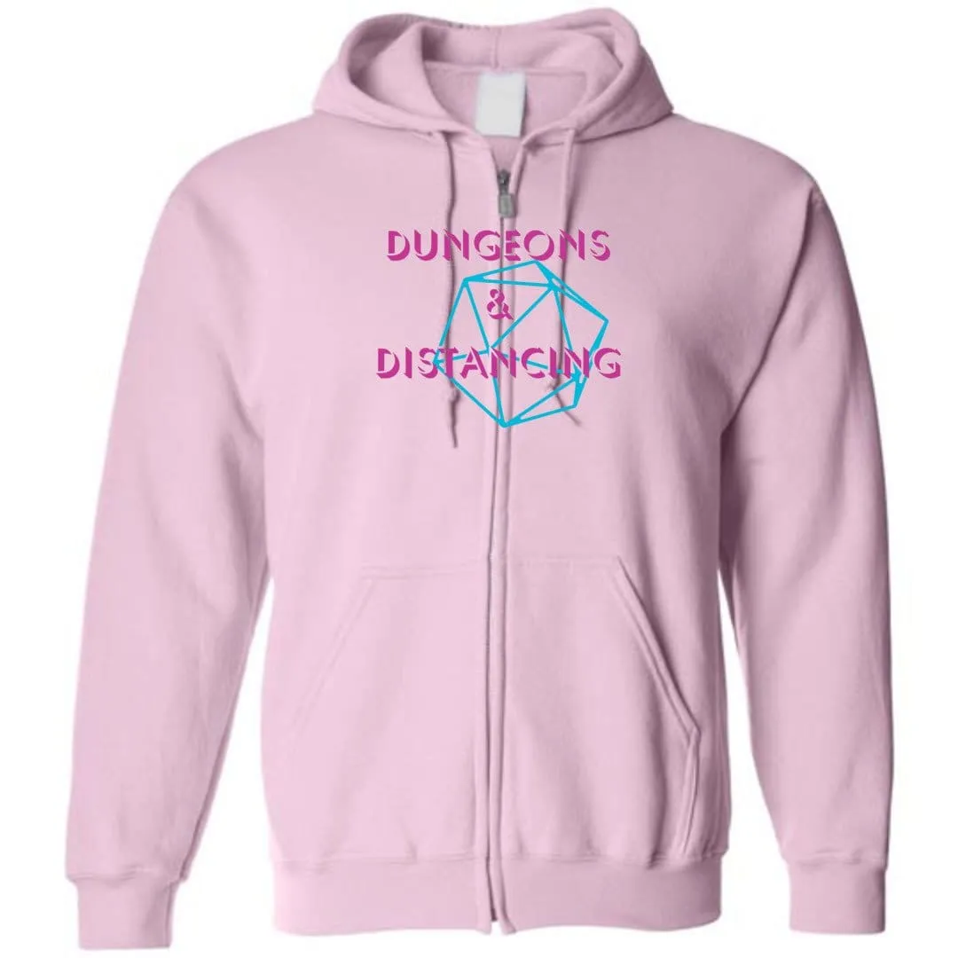 Dungeons & Distancing Retro Unisex Zip Hoodie