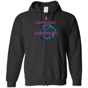 Dungeons & Distancing Retro Unisex Zip Hoodie