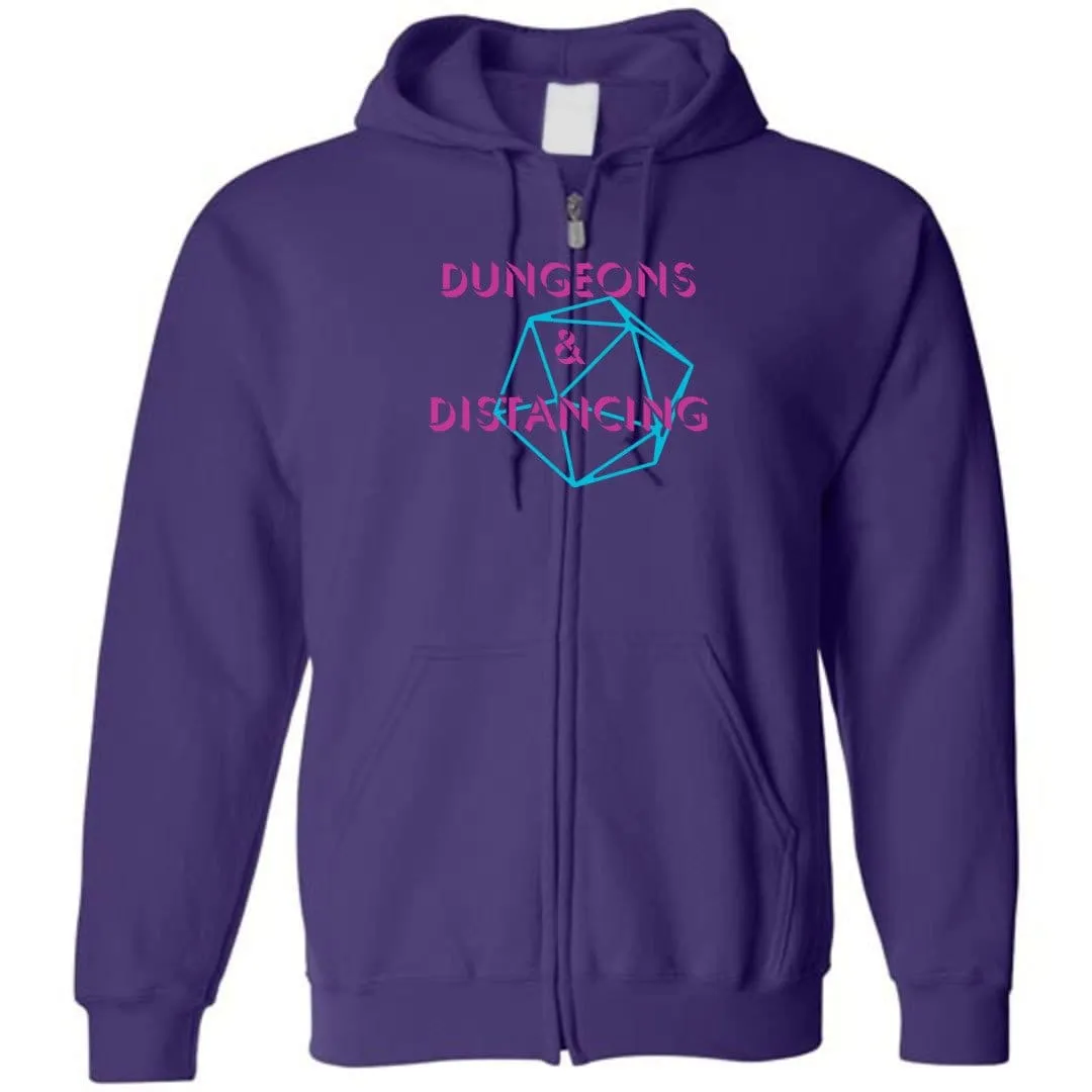 Dungeons & Distancing Retro Unisex Zip Hoodie