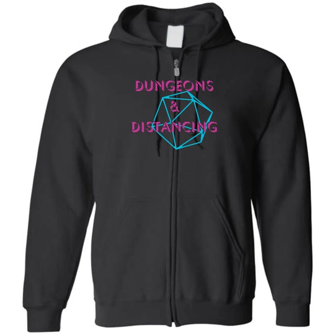 Dungeons & Distancing Retro Unisex Zip Hoodie
