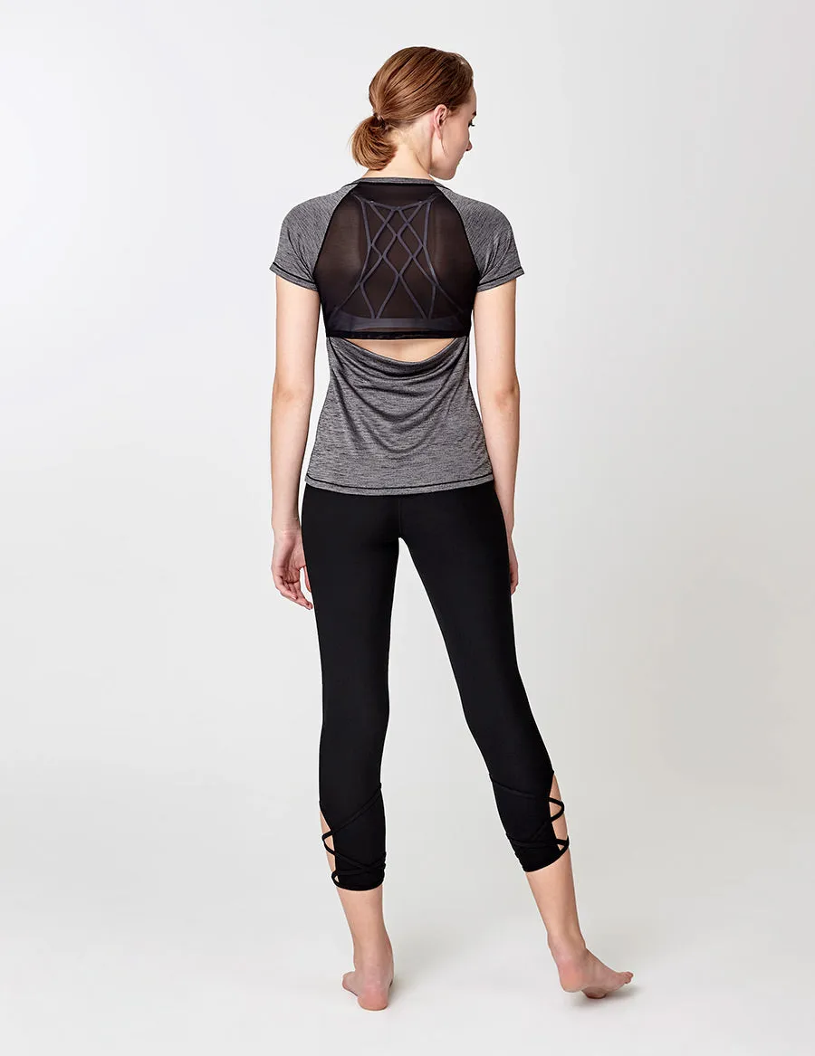 easyoga LA-VEDA Momentum-Free Short Sleeve - X04 Black/M-Gray
