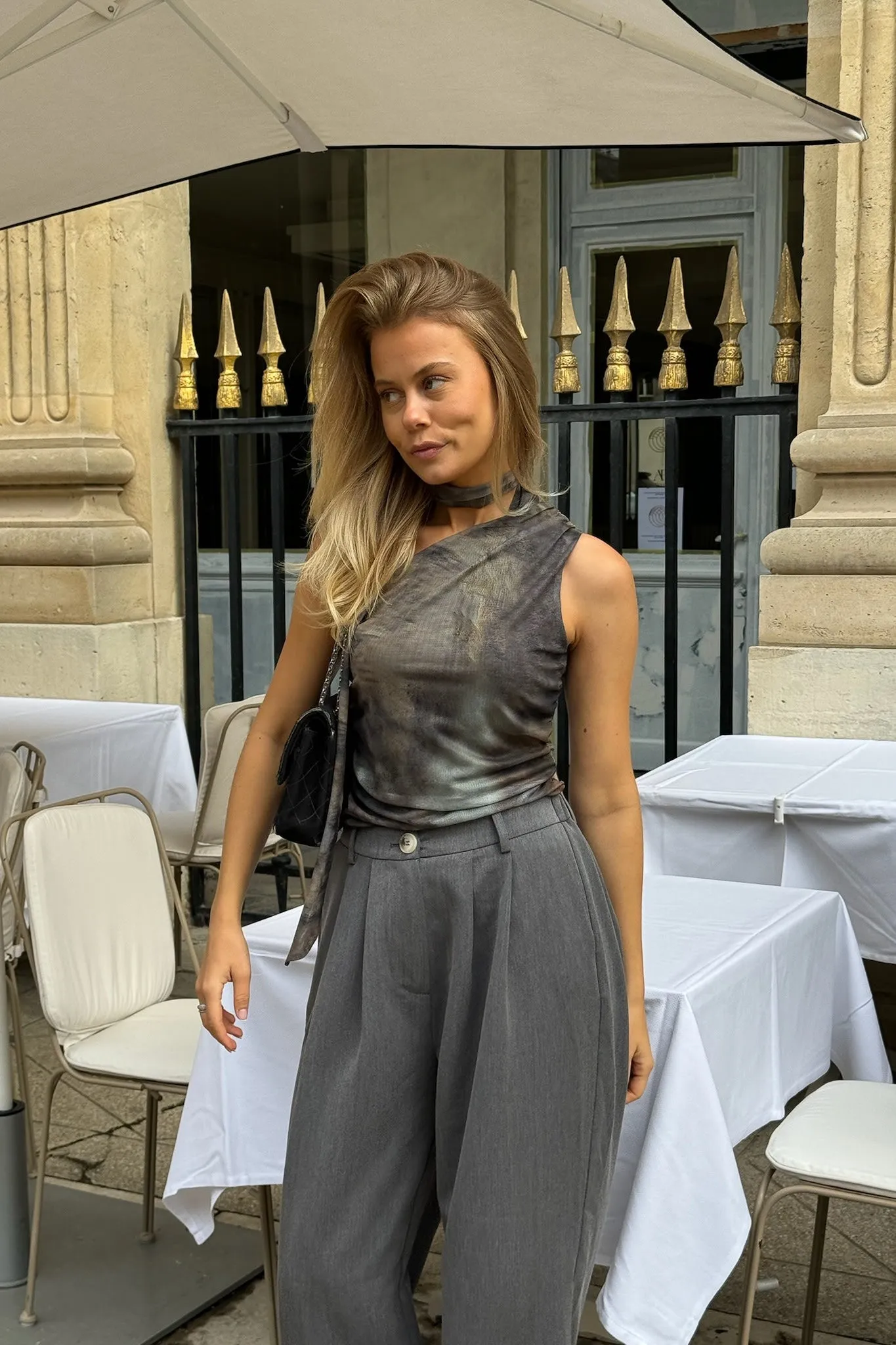 EllieIC Mesh Top - Støvet Grøn Brun