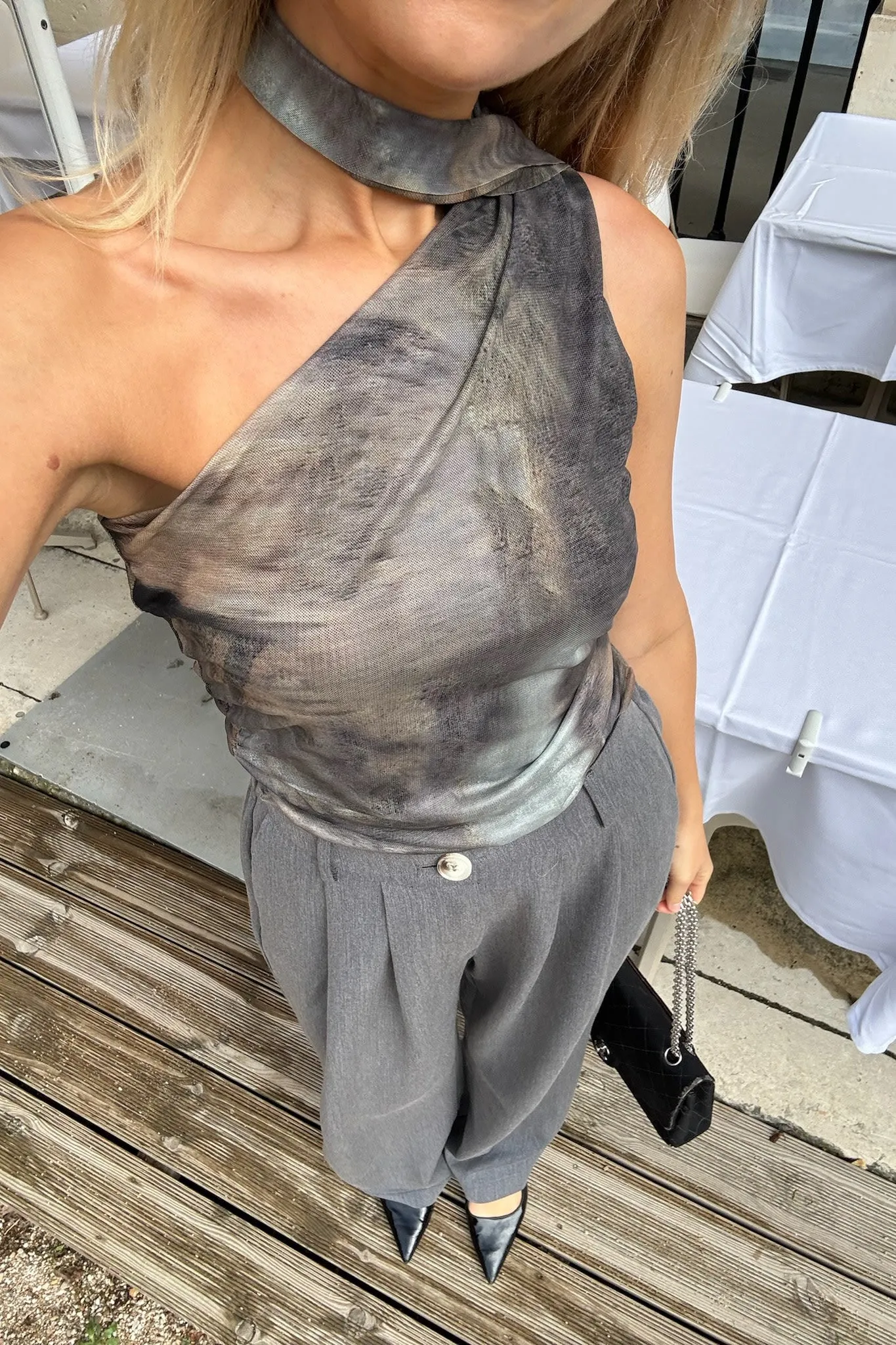 EllieIC Mesh Top - Støvet Grøn Brun
