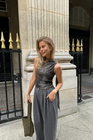 EllieIC Mesh Top - Støvet Grøn Brun