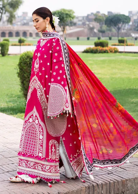 Embellished Pakistani Raw Silk Pink Kameez Salwar