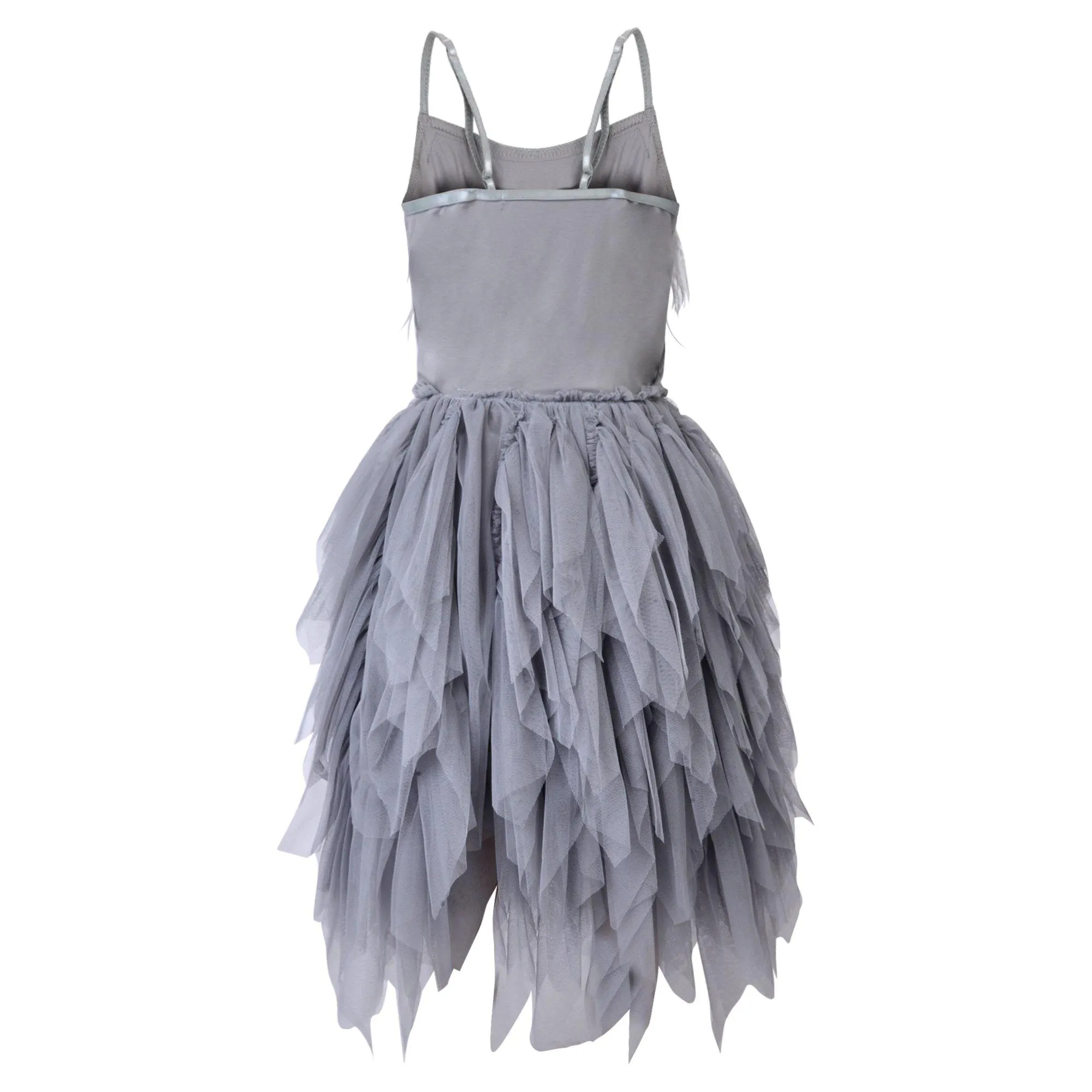 Feathers and Frills Dress - Silver - SALE