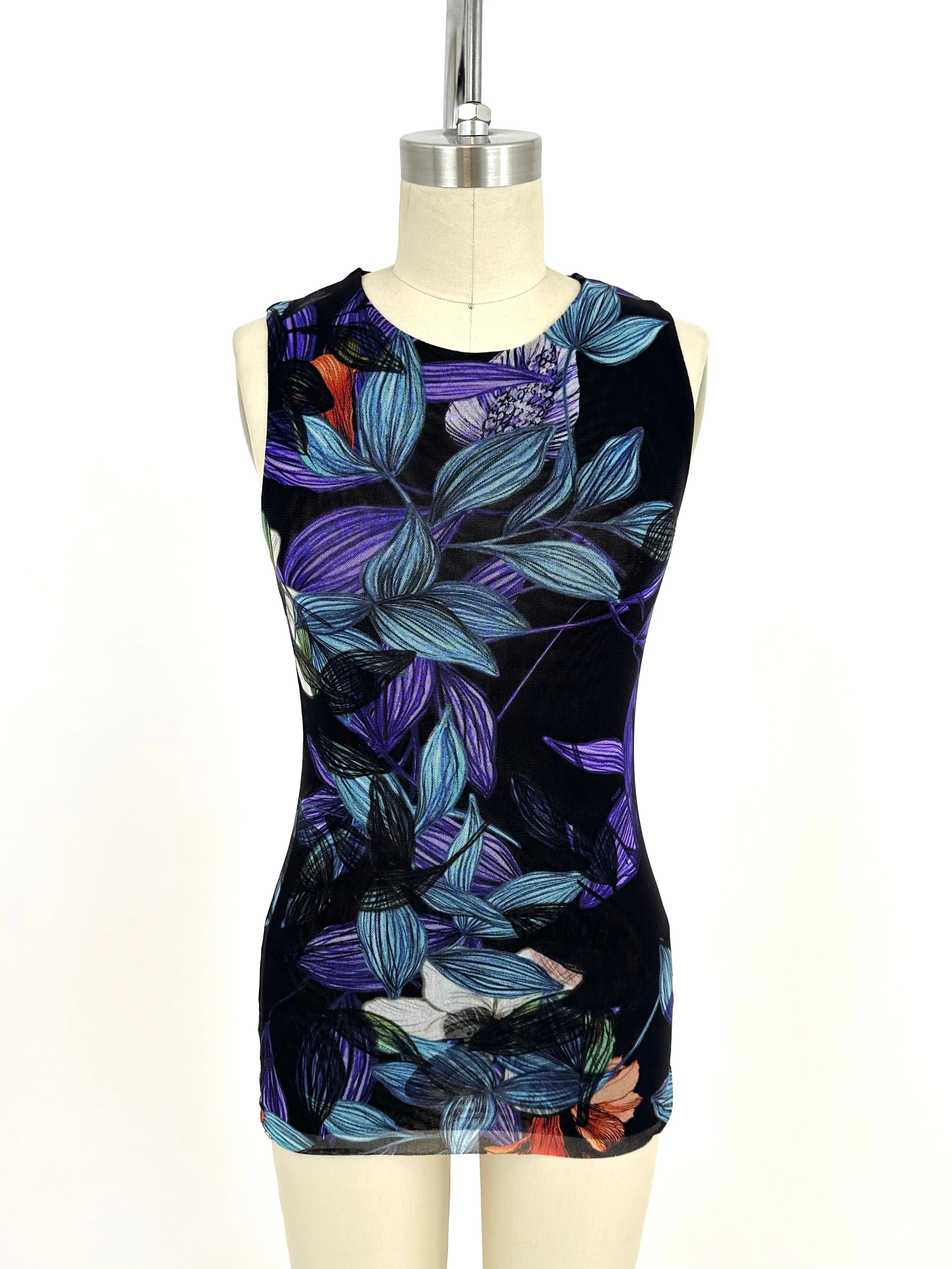 Fuzzi Midnight Tropics Mesh Top