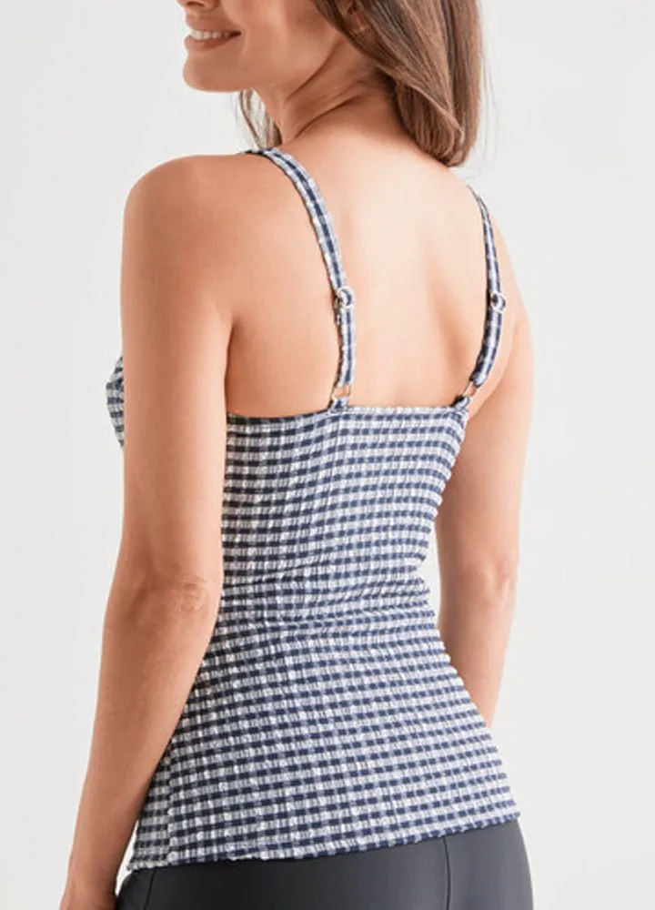 Gingham Tankini - Navy