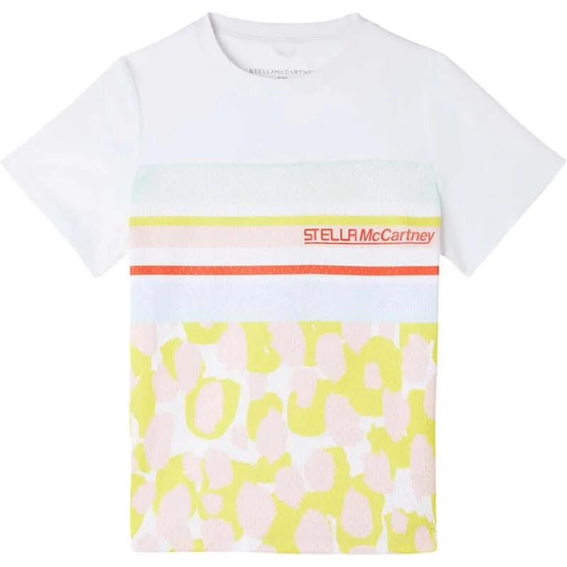 Girls Multi Stripe Leopard Sport T-Shirt