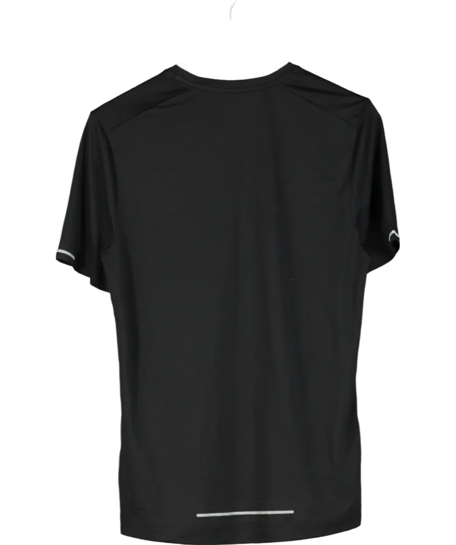 GOOD MOVE Black Scoop Neck Mesh Back T-shirt UK S