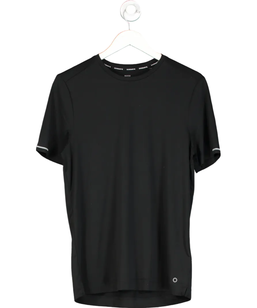 GOOD MOVE Black Scoop Neck Mesh Back T-shirt UK S