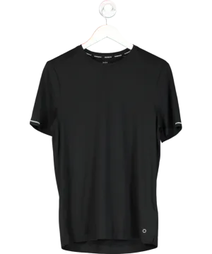 GOOD MOVE Black Scoop Neck Mesh Back T-shirt UK S