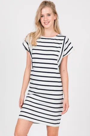 HAILEY OFF WHITE STRIPE DRESS