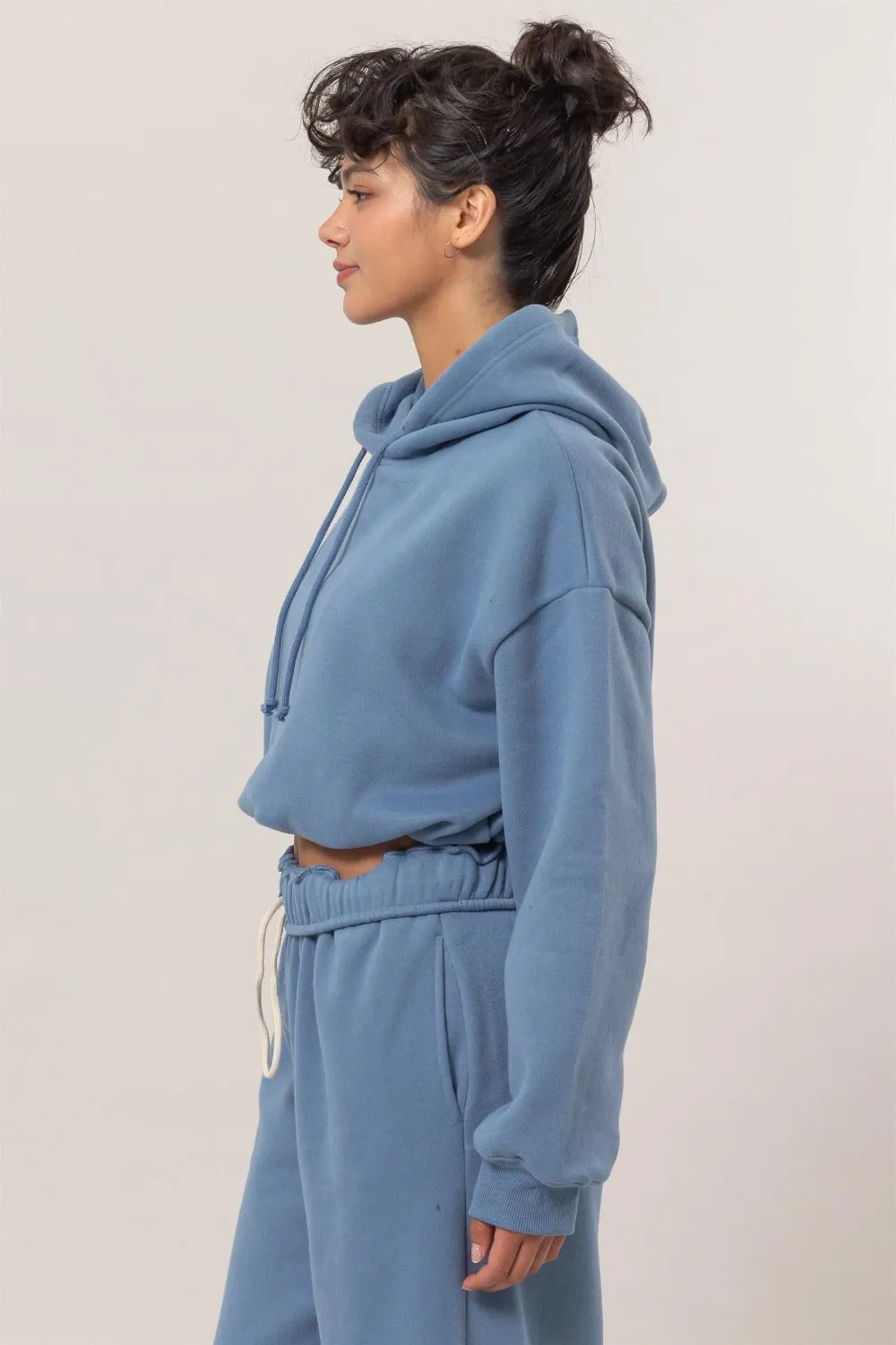 Hazel Blues® |  HYFVE Bubble Hem Cropped Hoodie