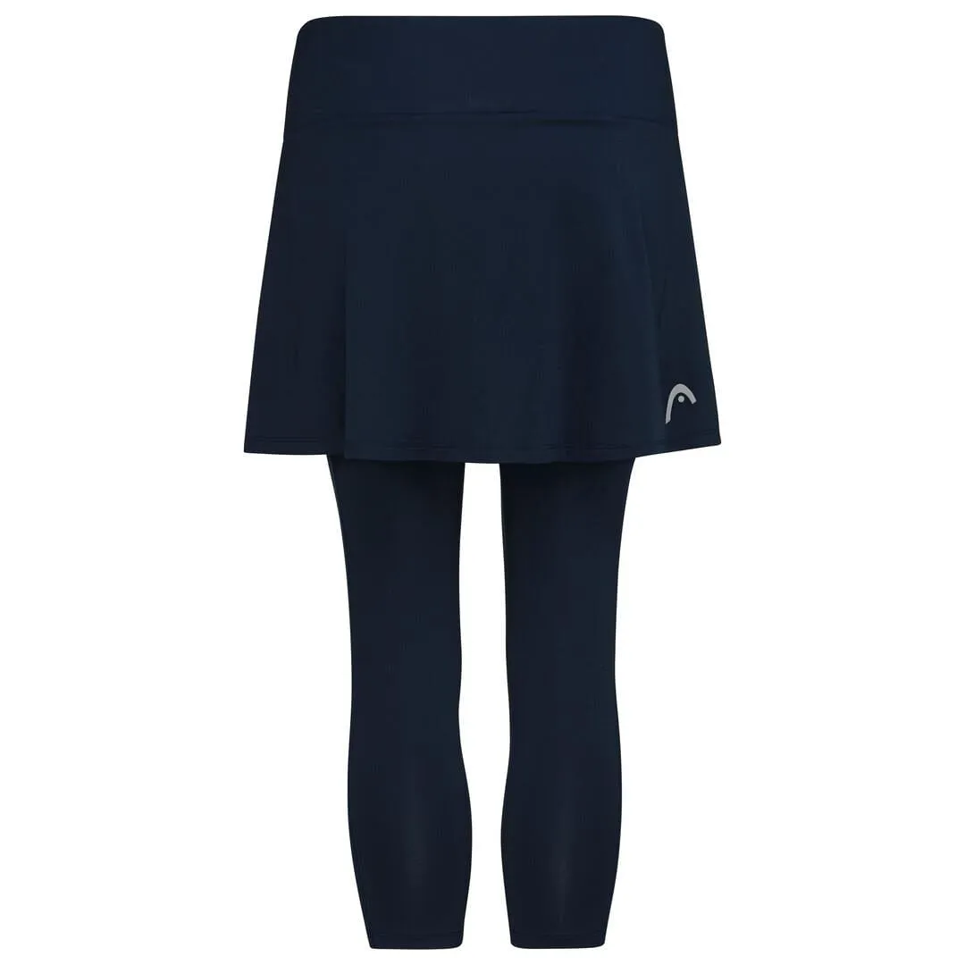 HEAD Womens Club 3/4 Tights Badminton Skort - Dark Blue