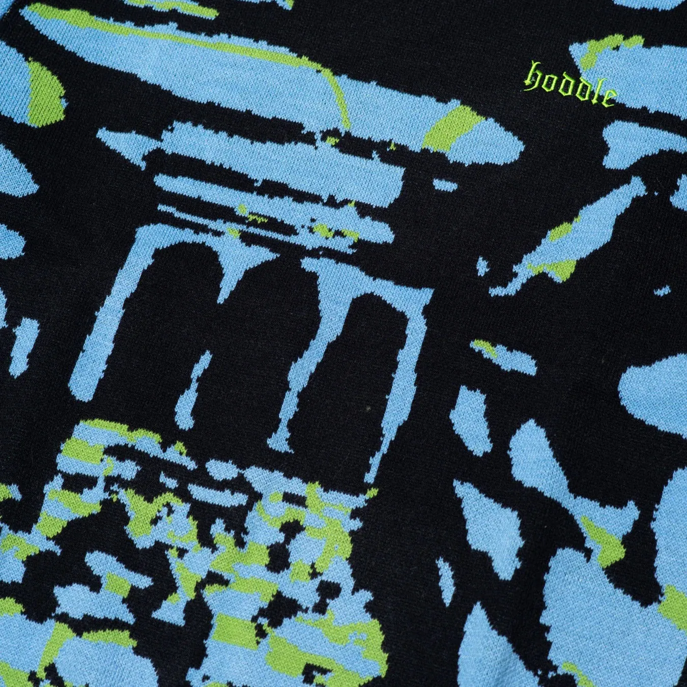 Hoddle Dungeon Jacquard Knit Jumper - Blue/Black/Green